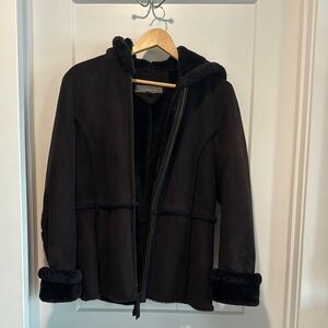 Liz Claiborne Black Hooded Jacket